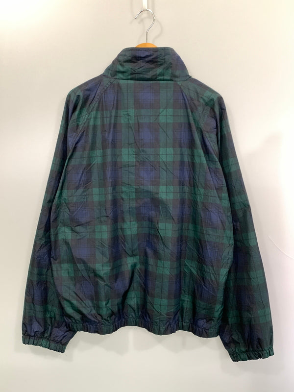 【中古品】【メンズ】 JEEZERS ジャージーズ 90S 90年代 ロゴ刺繍チェック柄 スタンドカラー ナイロンジャケット ヴィンテージ ライト アウター 146-260804-hu-34-min サイズ：L カラー：グリーン系（チェック柄） 万代Net店