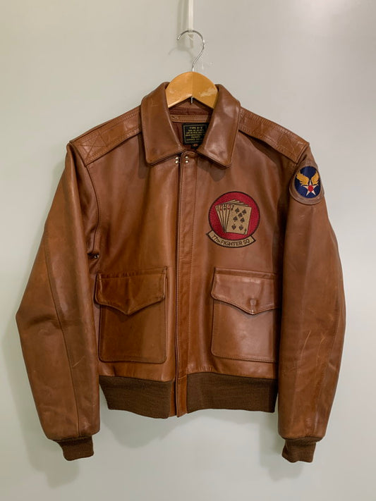 【現状渡し品】【メンズ】 INDIAN MOTORCYCLE インディアン モーターサイクル A-2 FLIGHT JACKET フライトジャケット レザー メンズ アウター 145-251109-em-18-min サイズ：38 カラー：ブラウン 万代Net店