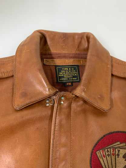 【現状渡し品】【メンズ】 INDIAN MOTORCYCLE インディアン モーターサイクル A-2 FLIGHT JACKET フライトジャケット レザー メンズ アウター 145-251109-em-18-min サイズ：38 カラー：ブラウン 万代Net店