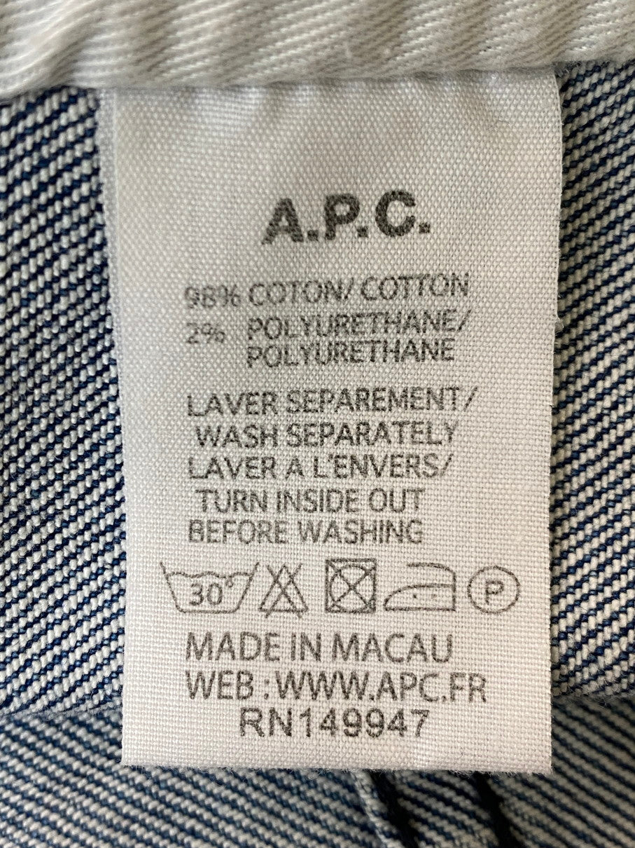 【中古品】【メンズ】 A.P.C. アーペーセー 3rd TYPE DENIM JACKET サードタイプ デニムジャケット ライトアウター Gジャン 141-251106-kk-28-min サイズ：XXS カラー：ライトインディゴ 万代Net店