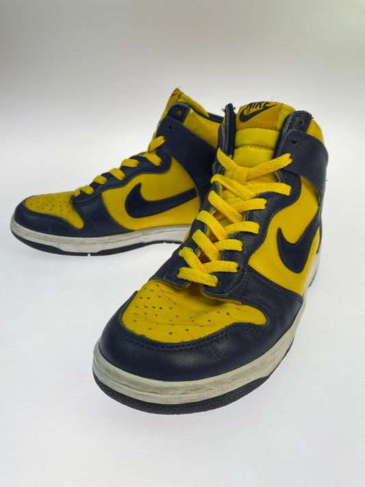 【現状渡し品】【メンズ/レディース】 NIKE ナイキ 981012 HJ DUNK HIGH LE MICHIGAN 靴 シューズ スニーカー 160-251108-AS-4-min サイズ：25.5cm カラー：ネイビー/イエロー 万代Net店