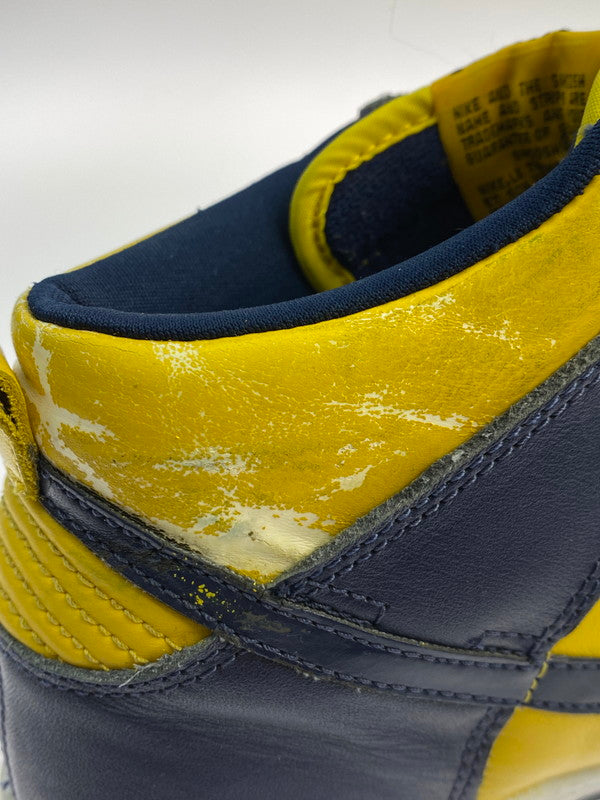 【現状渡し品】【メンズ/レディース】 NIKE ナイキ 981012 HJ DUNK HIGH LE MICHIGAN 靴 シューズ スニーカー 160-251108-AS-4-min サイズ：25.5cm カラー：ネイビー/イエロー 万代Net店
