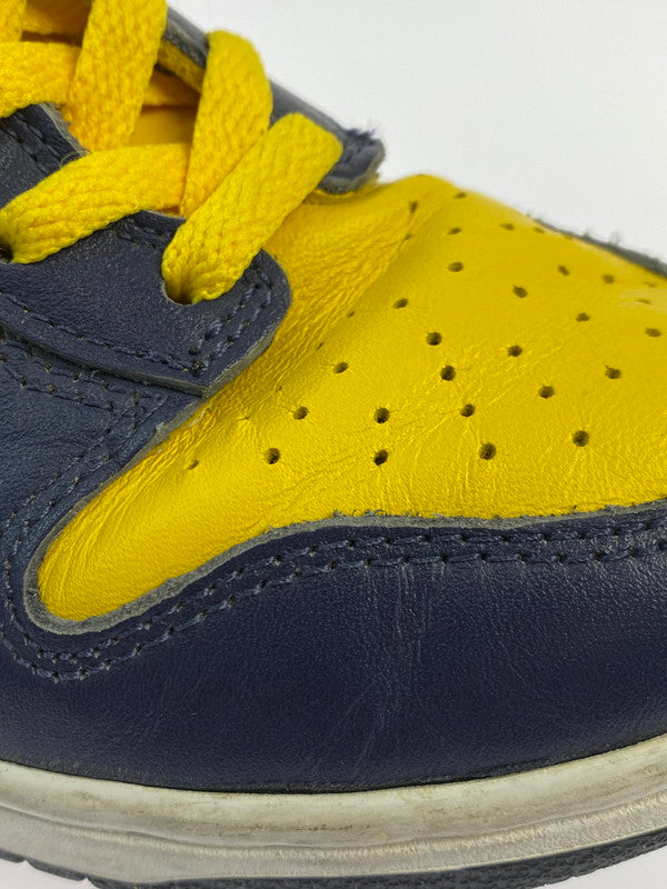 【現状渡し品】【メンズ/レディース】 NIKE ナイキ 981012 HJ DUNK HIGH LE MICHIGAN 靴 シューズ スニーカー 160-251108-AS-4-min サイズ：25.5cm カラー：ネイビー/イエロー 万代Net店