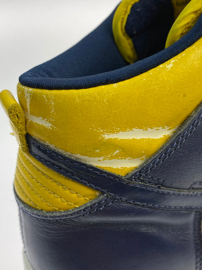 【現状渡し品】【メンズ/レディース】 NIKE ナイキ 981012 HJ DUNK HIGH LE MICHIGAN 靴 シューズ スニーカー 160-251108-AS-4-min サイズ：25.5cm カラー：ネイビー/イエロー 万代Net店