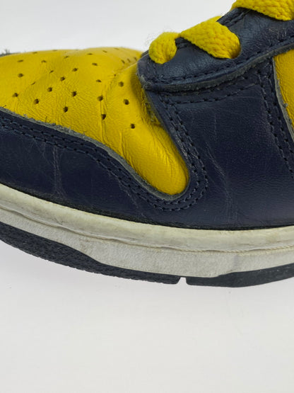 【現状渡し品】【メンズ/レディース】 NIKE ナイキ 981012 HJ DUNK HIGH LE MICHIGAN 靴 シューズ スニーカー 160-251108-AS-4-min サイズ：25.5cm カラー：ネイビー/イエロー 万代Net店