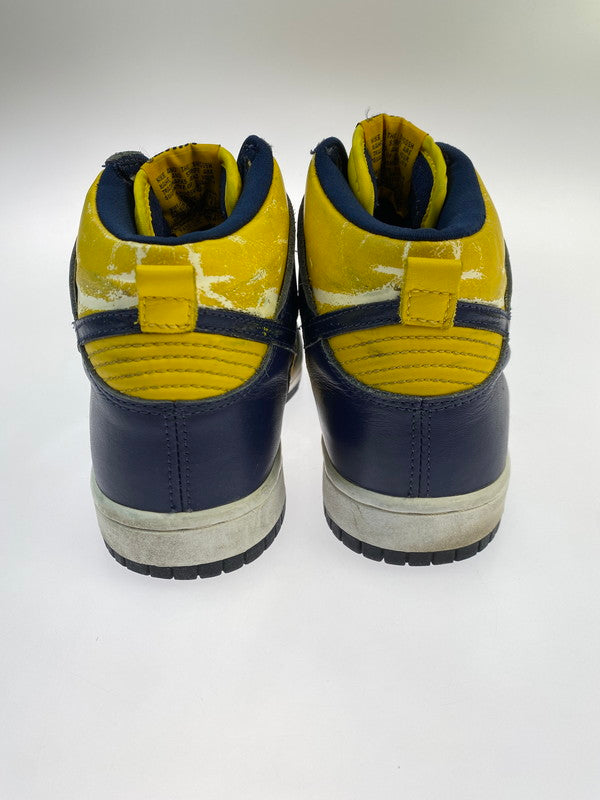 【現状渡し品】【メンズ/レディース】 NIKE ナイキ 981012 HJ DUNK HIGH LE MICHIGAN 靴 シューズ スニーカー 160-251108-AS-4-min サイズ：25.5cm カラー：ネイビー/イエロー 万代Net店