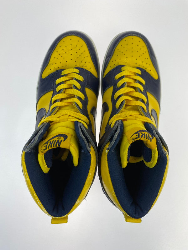 【現状渡し品】【メンズ/レディース】 NIKE ナイキ 981012 HJ DUNK HIGH LE MICHIGAN 靴 シューズ スニーカー 160-251108-AS-4-min サイズ：25.5cm カラー：ネイビー/イエロー 万代Net店