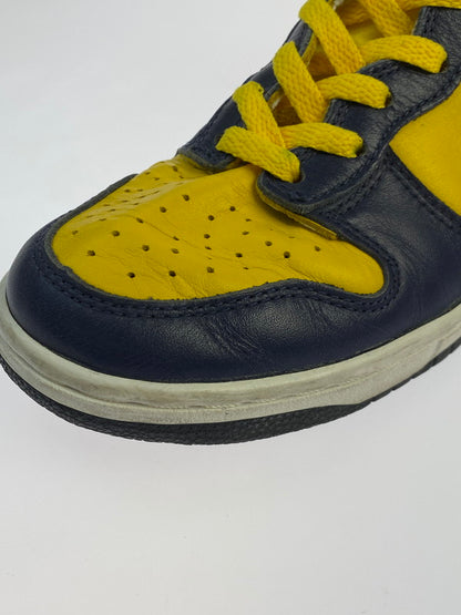 【現状渡し品】【メンズ/レディース】 NIKE ナイキ 981012 HJ DUNK HIGH LE MICHIGAN 靴 シューズ スニーカー 160-251108-AS-4-min サイズ：25.5cm カラー：ネイビー/イエロー 万代Net店
