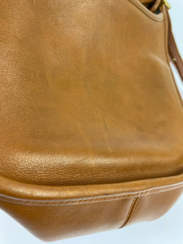 【現状渡し品】【レディース】 OLD COACH オールドコーチ LEATHER SHOULDER BAG CAMEL レザー ショルダーバッグ 180-251116-AS-12-min カラー：キャメル 万代Net店
