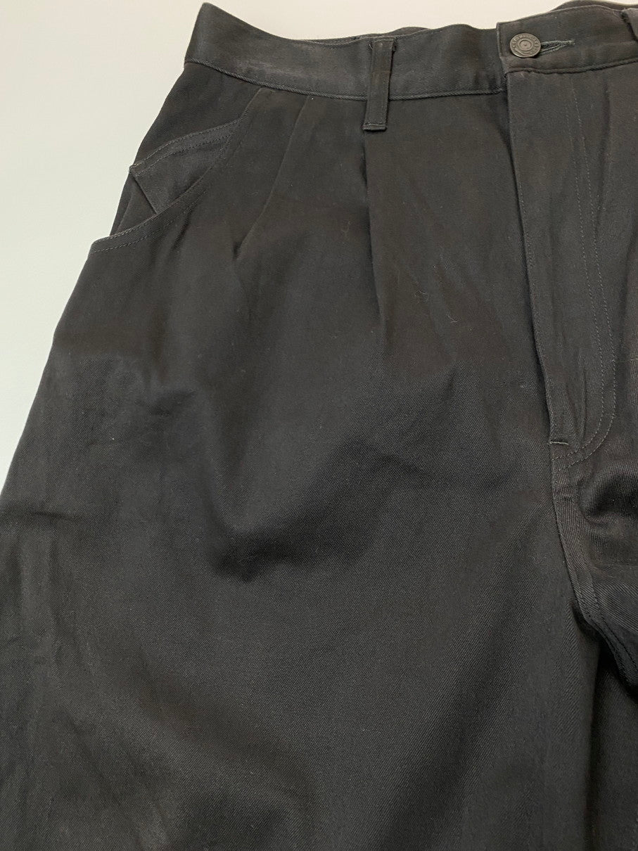 【中古品】【メンズ】 LAD MUSICIAN ラッドミュージシャン 20SS WEPON STRETCH 2T TAPERED WIDE 2120-504 ウエポン ストレッチ 2タック テーパード ワイドパンツ ボトムス 151-251106-kk-81-min サイズ：44 カラー：ブラック 万代Net店