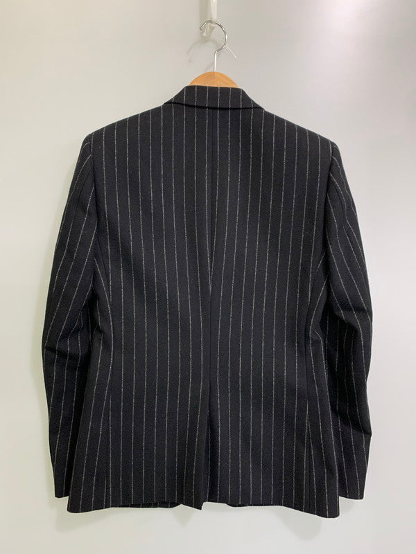 【中古品】【メンズ】 WACKO MARIA ワコマリア WOOL STRIPE JACKET 09AW-TAI-14 ウール ストライプ ジャケット メンズ アウター ２つボタン シングル 142-251109-em-02-min サイズ：M カラー：ブラック（ストライプ柄） 万代Net店