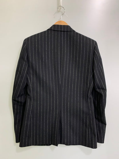 【中古品】【メンズ】 WACKO MARIA ワコマリア WOOL STRIPE JACKET 09AW-TAI-14 ウール ストライプ ジャケット メンズ アウター ２つボタン シングル 142-251109-em-02-min サイズ：M カラー：ブラック（ストライプ柄） 万代Net店