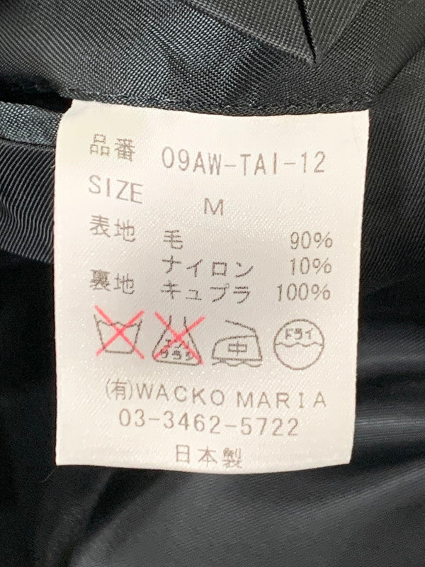 【中古品】【メンズ】 WACKO MARIA ワコマリア WOOL STRIPE JACKET 09AW-TAI-14 ウール ストライプ ジャケット メンズ アウター ２つボタン シングル 142-251109-em-02-min サイズ：M カラー：ブラック（ストライプ柄） 万代Net店
