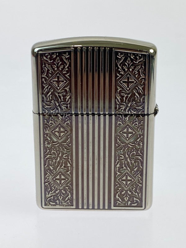 【中古品】【メンズ】 ZIPPO ジッポ ARMOUR ARABESQUE CROSS OIL LIGHTER オイルライター 喫煙グッズ 206-251108-AS-43-min カラー：シルバー 万代Net店