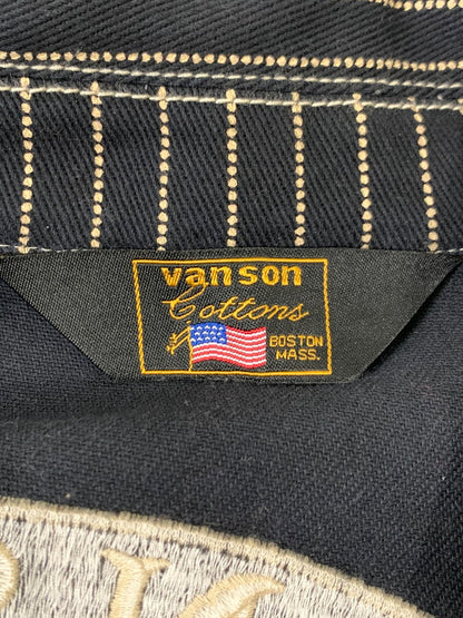 【中古品】【メンズ】 VANSON バイソン COVERALL カバーオール メンズ ジャンプスーツ つなぎ ストライプ アウター コットン 156-251109-em-17-min サイズ：XXL カラー：ブラック（ストライプ柄） 万代Net店