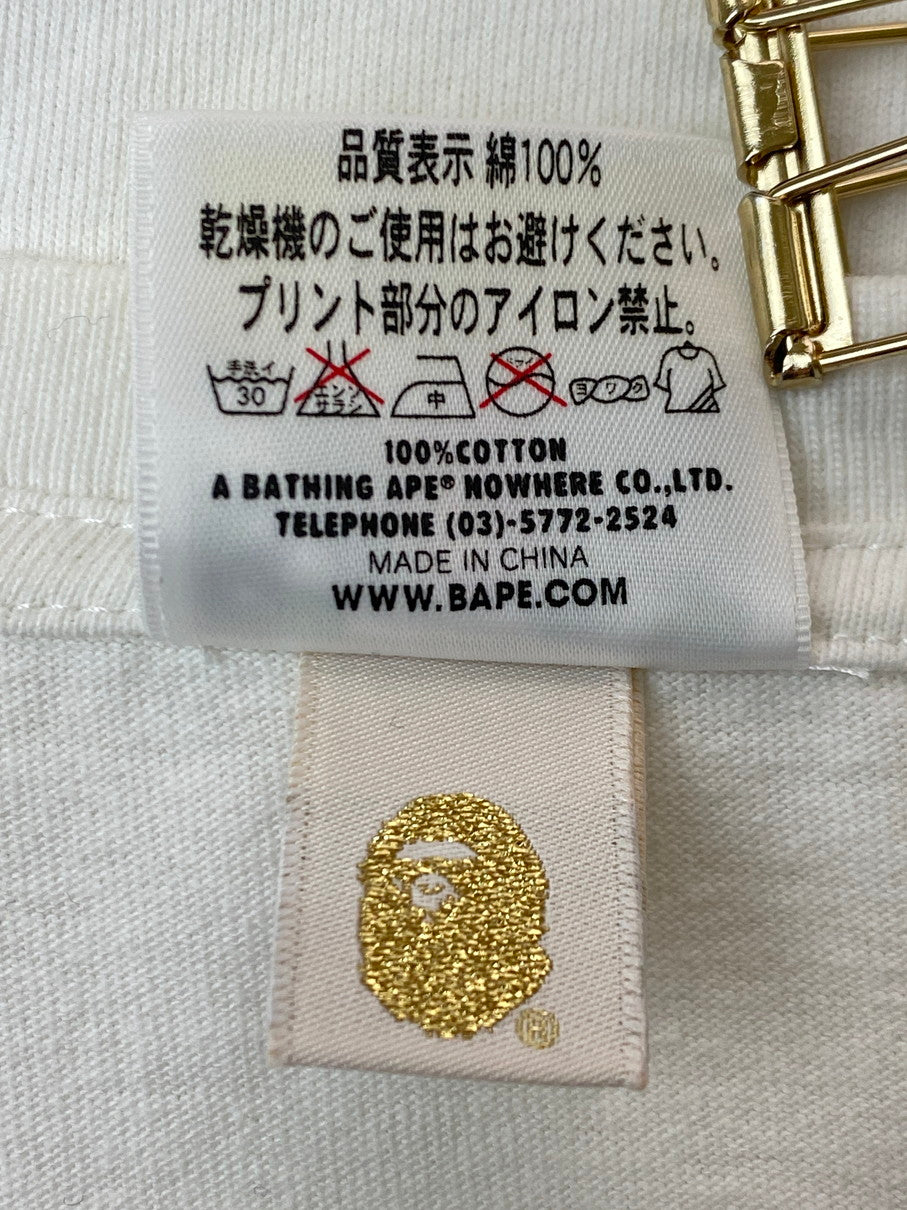 【中古品】【メンズ】 A BATHING APE アベイシングエイプ 1st CAMO COLLEGE L/S TEE ファーストカモ カレッジ ロングスリーブ Tシャツ 長袖 トップス 142-251106-kk-70-min サイズ：XL カラー：ホワイト 万代Net店