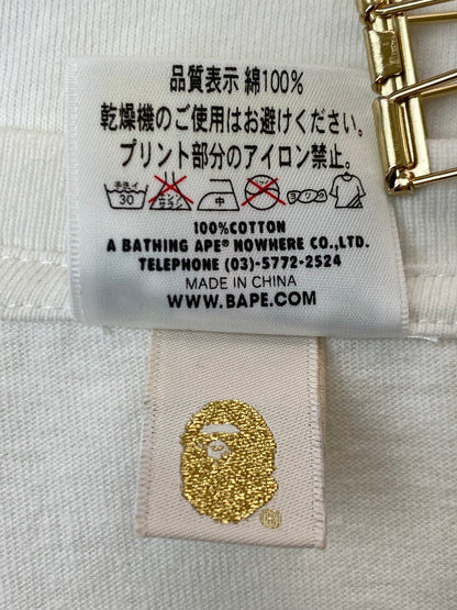 【中古品】【メンズ】 A BATHING APE アベイシングエイプ 1st CAMO COLLEGE L/S TEE ファーストカモ カレッジ ロングスリーブ Tシャツ 長袖 トップス 142-251106-kk-70-min サイズ：XL カラー：ホワイト 万代Net店