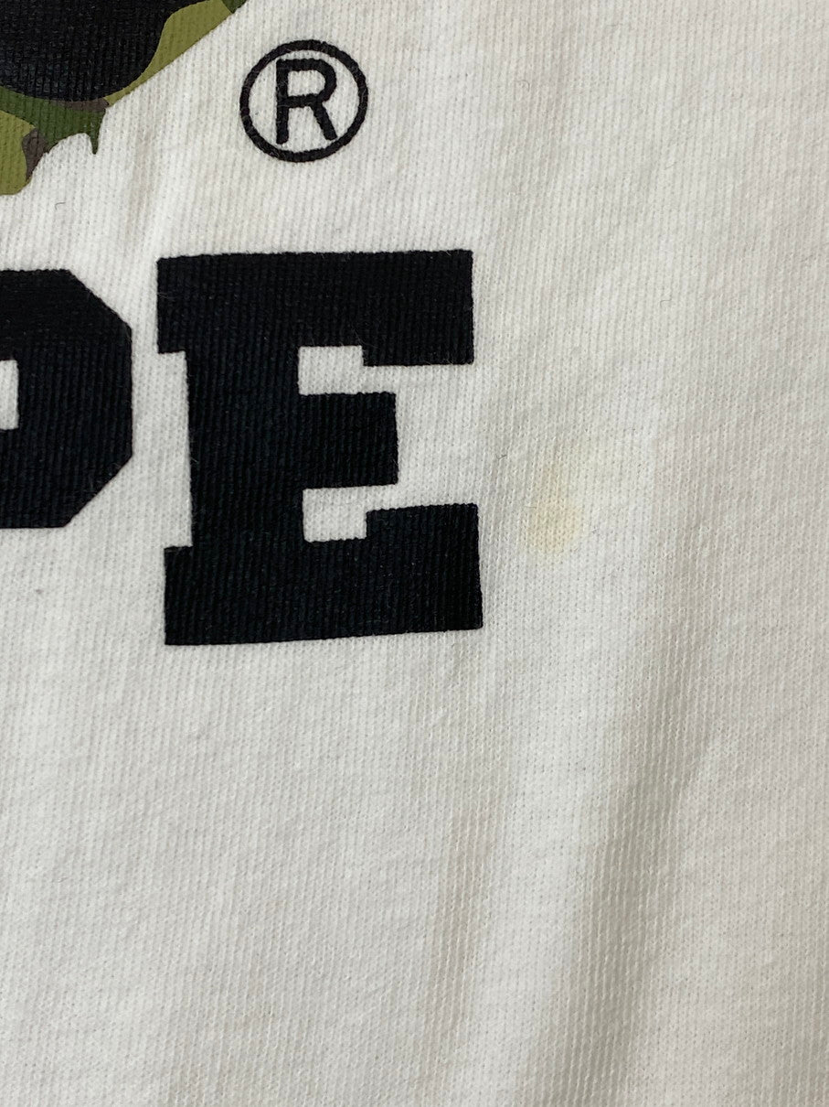【中古品】【メンズ】 A BATHING APE アベイシングエイプ 1st CAMO COLLEGE L/S TEE ファーストカモ カレッジ ロングスリーブ Tシャツ 長袖 トップス 142-251106-kk-70-min サイズ：XL カラー：ホワイト 万代Net店