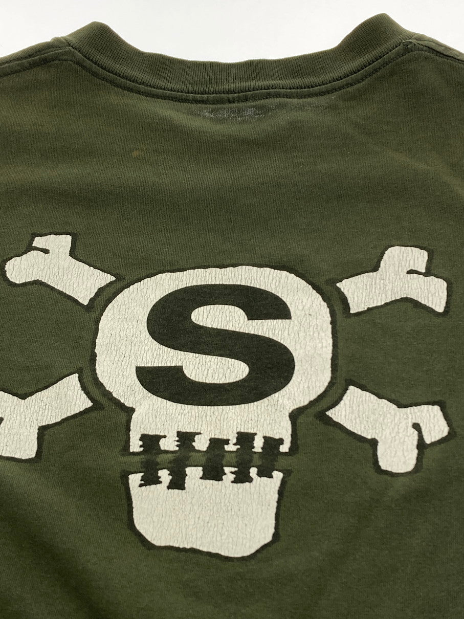 【現状渡し品】【メンズ】 STUSSY ステューシー S SCULL PRINT TEE ショートスリーブ プリント Tシャツ 半袖Tシャツ トップス 142-251107-yn-07-min サイズ：表記なし下記参照 カラー：グリーン系 万代Net店