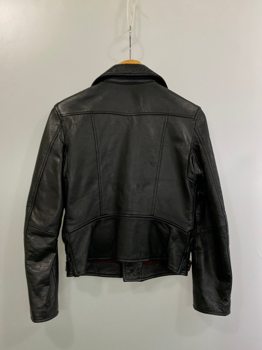 【中古品】【レディース】 beautiful people ビューティフルピープル HORSE HIDE DOUBLE RIDERS JACKET 1231402008 ホースハイド ダブルライダースジャケット アウター レザージャケット 140-251106-kk-59-min サイズ：36 カラー：ブラック 万代Net店
