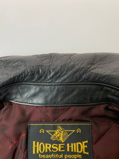 【中古品】【レディース】 beautiful people ビューティフルピープル HORSE HIDE DOUBLE RIDERS JACKET 1231402008 ホースハイド ダブルライダースジャケット アウター レザージャケット 140-251106-kk-59-min サイズ：36 カラー：ブラック 万代Net店