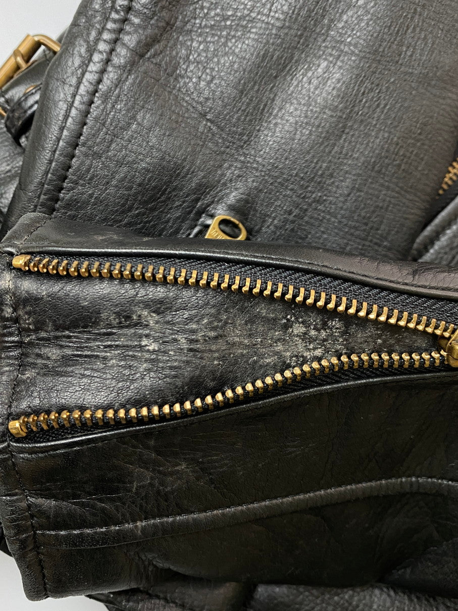 【中古品】【レディース】 beautiful people ビューティフルピープル HORSE HIDE DOUBLE RIDERS JACKET 1231402008 ホースハイド ダブルライダースジャケット アウター レザージャケット 140-251106-kk-59-min サイズ：36 カラー：ブラック 万代Net店