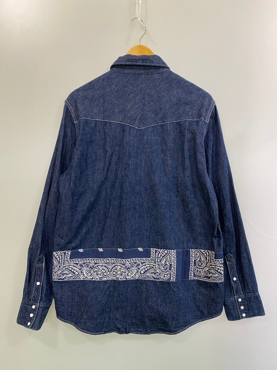 【中古品】【メンズ】 17AW BANDANA BORDER SHIRT ONE WASH 0117205007003 バンダナ ボーダーシャツ ワンウォッシュ 長袖 トップス 142-251106-kk-60-min サイズ：5 カラー：インディゴ 万代Net店