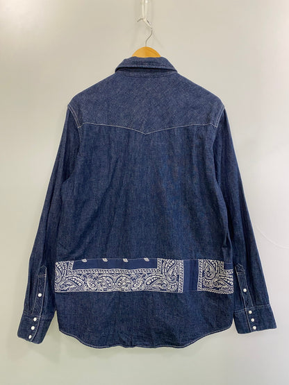 【中古品】【メンズ】 17AW BANDANA BORDER SHIRT ONE WASH 0117205007003 バンダナ ボーダーシャツ ワンウォッシュ 長袖 トップス 142-251106-kk-60-min サイズ：5 カラー：インディゴ 万代Net店