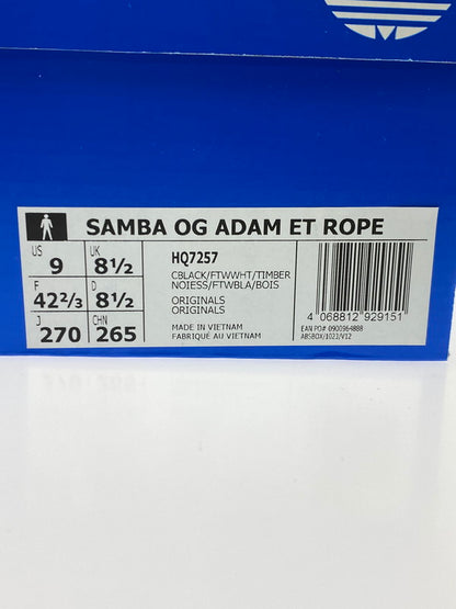 【未使用品】【メンズ】 adidas アディダス SAMBA OG FOR ADAM ET POPE HQ7257 サンバ オリジナル フォア アダムエロぺ スニーカー 靴 161-251113-kk-32-min カラー：CBLACK/FTWWHT/TIMBER 万代Net店