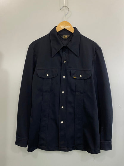 【中古品】【メンズ】 LEE リー 70S OPEN COLLAR SHIRT BLACK 70年代 オープンカラー シャツ ブラック メンズ ヴィンテージ トップス 145-260718-hu-45-min カラー：ネイビー 万代Net店