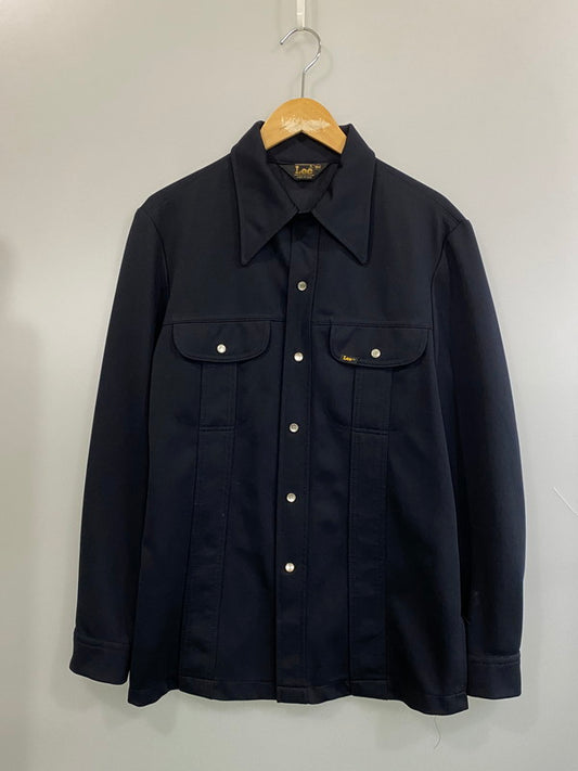 【中古品】【メンズ】 LEE リー 70S OPEN COLLAR SHIRT BLACK 70年代 オープンカラー シャツ ブラック メンズ ヴィンテージ トップス 145-260718-hu-45-min カラー：ネイビー 万代Net店
