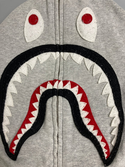【中古品】【メンズ】 A BATHING APE アベイシングエイプ SHARK FULL ZIP HOODIE シャーク フルジップフーディー トップス パーカー 142-251110-kk-10-min サイズ：M カラー：グレー 万代Net店