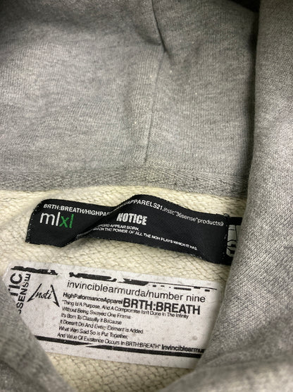 【中古品】【メンズ】 NUMBER(N)INE ナンバーナイン × invinciblearmurda インビンシブルアルマダ PULLOVER HOODIE プルオーバーフーディートップス パーカー 140-251110-kk-19-min サイズ：XL カラー：グレー 万代Net店