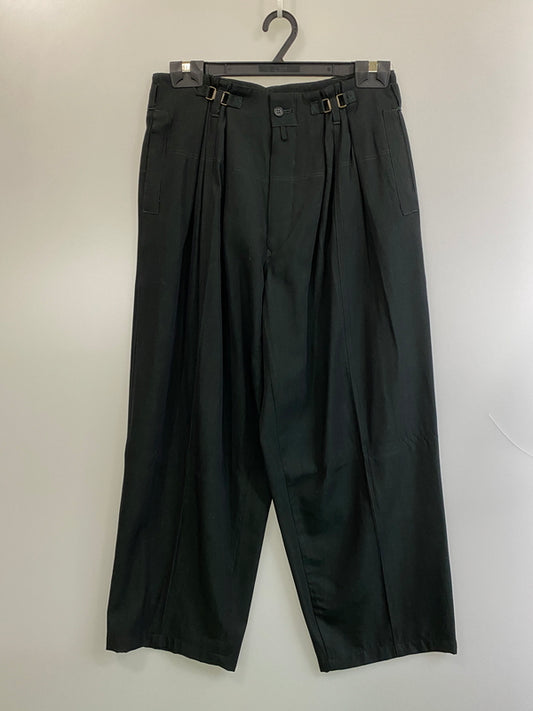 【中古品】【メンズ】 OLD JUN MEN オールド ジュンメン RAYON WOOL PANT レーヨン ウール パンツ ボトムス 157-260724-hu-27-min サイズ：L カラー：ブラック 万代Net店