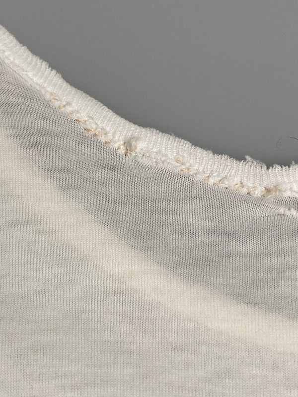 【現状渡し品】【メンズ】 ISSEY MIYAKE MEN イッセイミヤケ メン × TOMIO MOHRI トミオ モウリ 別注 コラボ 80's S/S PRINT TEE VINTAGE 80年代 ショートスリーブ プリントTシャツ 半袖 トップス ヴィンテージ 140-251110-kk-03-min サイズ：表記不明 下記参照 カラー：ホワイト 万代Net店