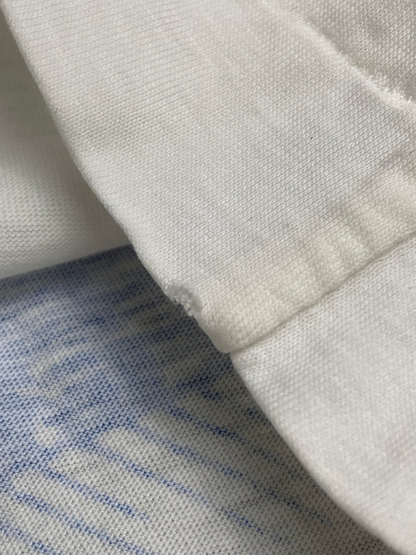 【現状渡し品】【メンズ】 ISSEY MIYAKE MEN イッセイミヤケ メン × TOMIO MOHRI トミオ モウリ 別注 コラボ 80's S/S PRINT TEE VINTAGE 80年代 ショートスリーブ プリントTシャツ 半袖 トップス ヴィンテージ 140-251110-kk-03-min サイズ：表記不明 下記参照 カラー：ホワイト 万代Net店