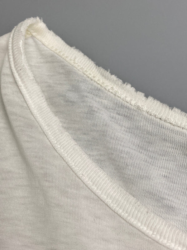 【現状渡し品】【メンズ】 ISSEY MIYAKE MEN イッセイミヤケ メン × TOMIO MOHRI トミオ モウリ 別注 コラボ 80's S/S PRINT TEE VINTAGE 80年代 ショートスリーブ プリントTシャツ 半袖 トップス ヴィンテージ 140-251110-kk-03-min サイズ：表記不明 下記参照 カラー：ホワイト 万代Net店