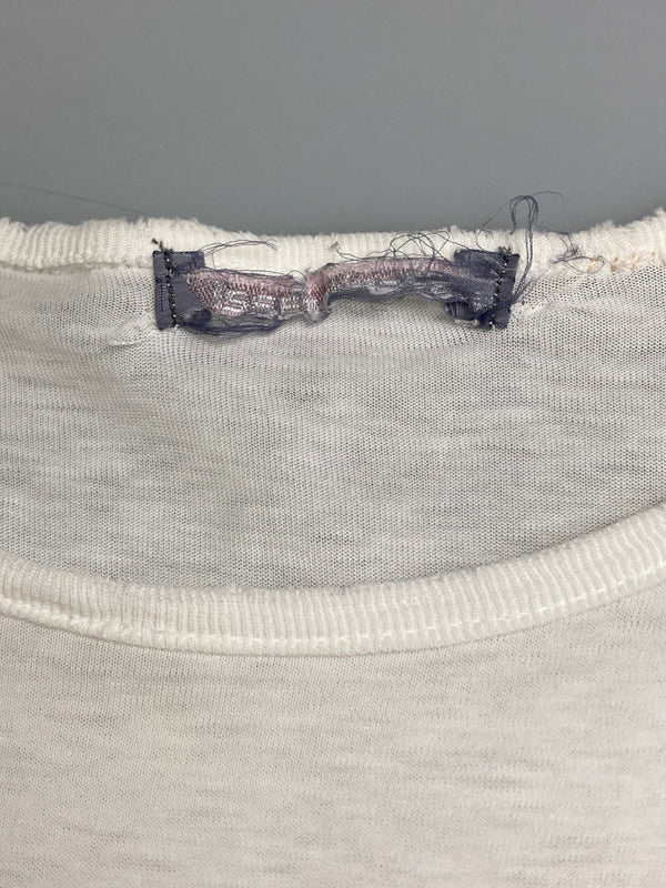 【現状渡し品】【メンズ】 ISSEY MIYAKE MEN イッセイミヤケ メン × TOMIO MOHRI トミオ モウリ 別注 コラボ 80's S/S PRINT TEE VINTAGE 80年代 ショートスリーブ プリントTシャツ 半袖 トップス ヴィンテージ 140-251110-kk-03-min サイズ：表記不明 下記参照 カラー：ホワイト 万代Net店