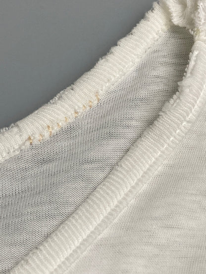 【現状渡し品】【メンズ】 ISSEY MIYAKE MEN イッセイミヤケ メン × TOMIO MOHRI トミオ モウリ 別注 コラボ 80's S/S PRINT TEE VINTAGE 80年代 ショートスリーブ プリントTシャツ 半袖 トップス ヴィンテージ 140-251110-kk-03-min サイズ：表記不明 下記参照 カラー：ホワイト 万代Net店