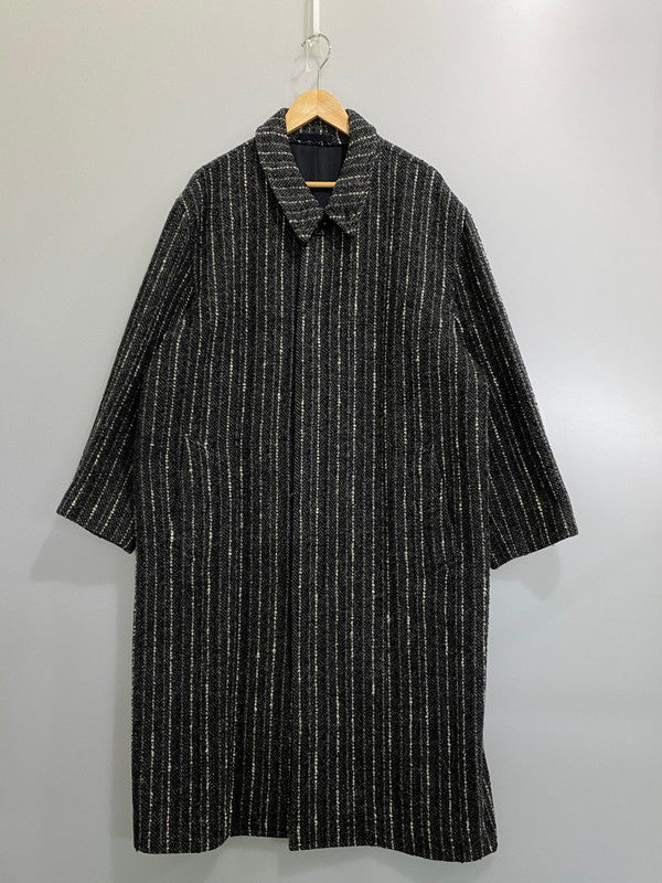 【中古品】【メンズ】 OLD JUN MEN オールド ジュン メン COAT ステンカラー コート アウター 146-260918-hu-35-min サイズ：M カラー：グレー/ホワイト（ストライプ） 万代Net店