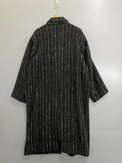 【中古品】【メンズ】 OLD JUN MEN オールド ジュン メン COAT ステンカラー コート アウター 146-260918-hu-35-min サイズ：M カラー：グレー/ホワイト（ストライプ） 万代Net店