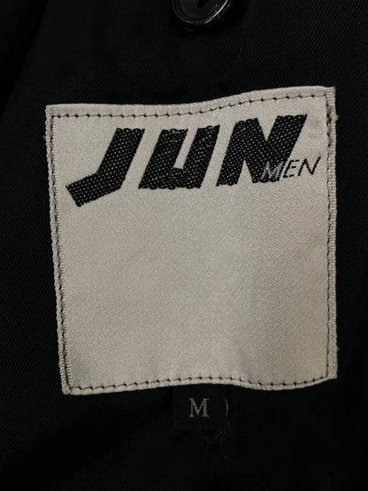 【中古品】【メンズ】 OLD JUN MEN オールド ジュン メン COAT ステンカラー コート アウター 146-260918-hu-35-min サイズ：M カラー：グレー/ホワイト（ストライプ） 万代Net店