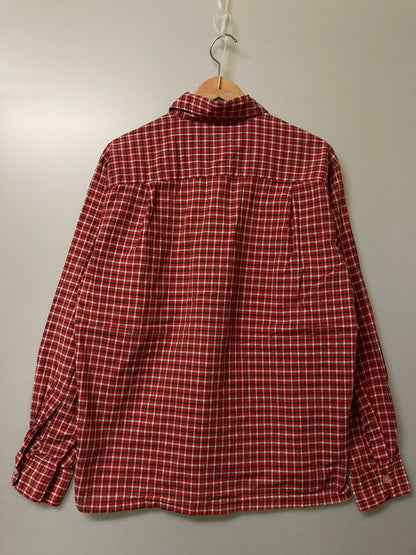 【中古品】【メンズ】 PANK LONE パンクローン 60's COMBED COTTON CHECK SHIRT VINTAGE 60年代 コームドコットン チェックシャツ 長袖 トップス 146-251110-kk-07-min サイズ：M カラー：レッド 万代Net店