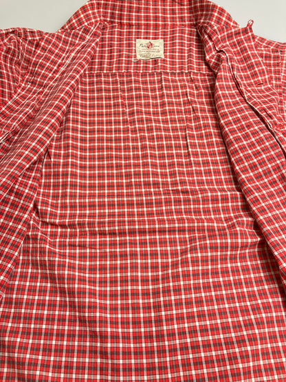 【中古品】【メンズ】 PANK LONE パンクローン 60's COMBED COTTON CHECK SHIRT VINTAGE 60年代 コームドコットン チェックシャツ 長袖 トップス 146-251110-kk-07-min サイズ：M カラー：レッド 万代Net店