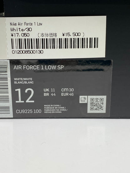 【未使用品】【メンズ】 Supreme シュプリーム × NIKE ナイキ 別注 コラボ AIR FORCE 1 LOW/SUPREME CU9225-100 エアフォース1 ロー シュプリーム スニーカー 靴 160-251113-kk-38-min カラー：WHITE/WHITE 万代Net店