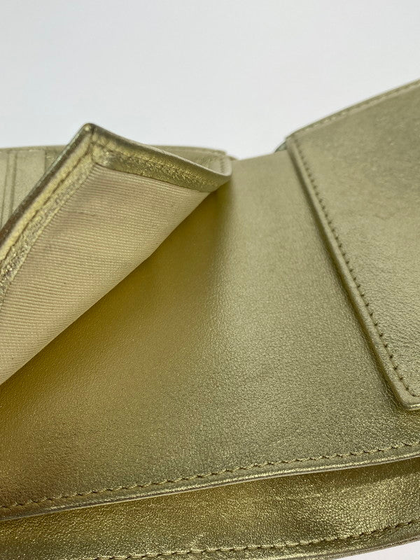 【中古品】【レディース】 CHANEL シャネル クラシックスモール 三つ折り財布 A82288 財布 181-251112-jt-02-min カラー：ゴールド 万代Net店