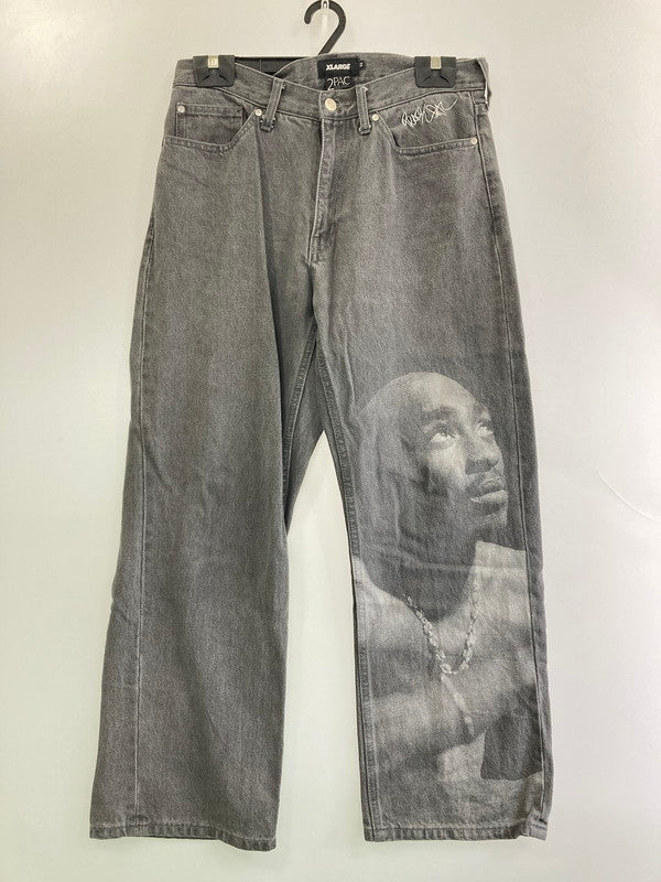 【中古品】【メンズ】 X-LARGE エクストララージ 101242031026 ×TUPAC DENIM PANTS デニムパンツ 153-251112-ks-53-min サイズ：32 カラー：グレー 万代Net店