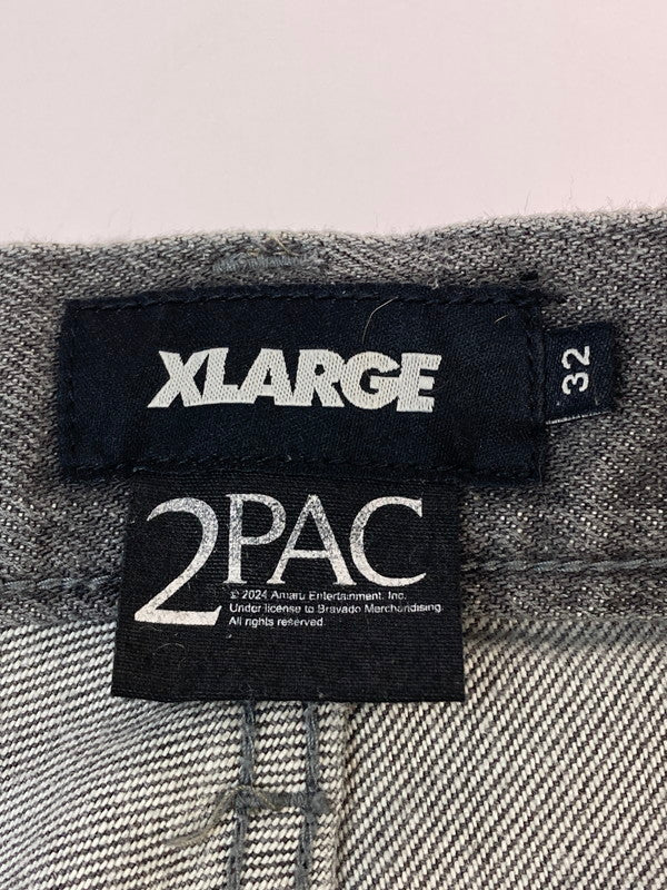 【中古品】【メンズ】 X-LARGE エクストララージ 101242031026 ×TUPAC DENIM PANTS デニムパンツ 153-251112-ks-53-min サイズ：32 カラー：グレー 万代Net店