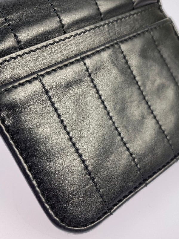 【中古品】【メンズ/レディース】 BALENCIAGA バレンシアガ MONACO MINI WALLET 765459 モナコ ミニウォレット 二つ折り財布 181-251113-kk-04-min カラー：ブラック 万代Net店