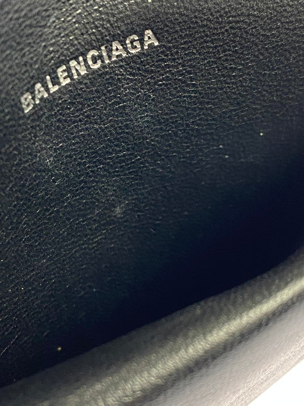 【中古品】【メンズ/レディース】 BALENCIAGA バレンシアガ MONACO MINI WALLET 765459 モナコ ミニウォレット 二つ折り財布 181-251113-kk-04-min カラー：ブラック 万代Net店